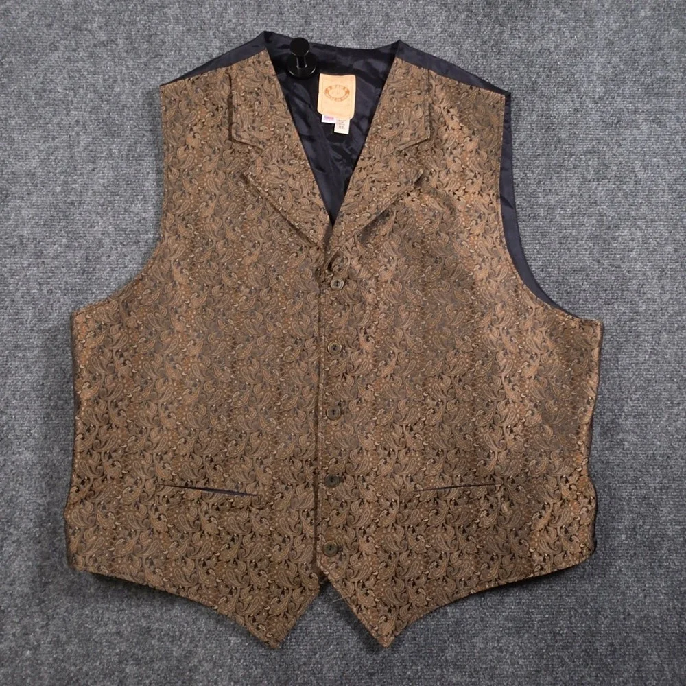 Wah Maker Frontier Clothing Vest Mens XL Paisley Gambler Saloon USA Made